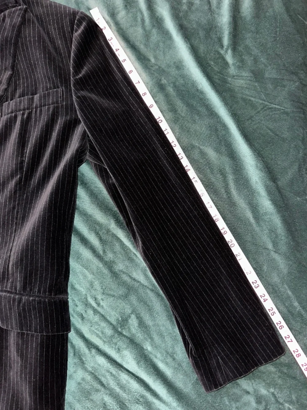 INC International Concepts men's black pinstripe velvet blazer Size 44L